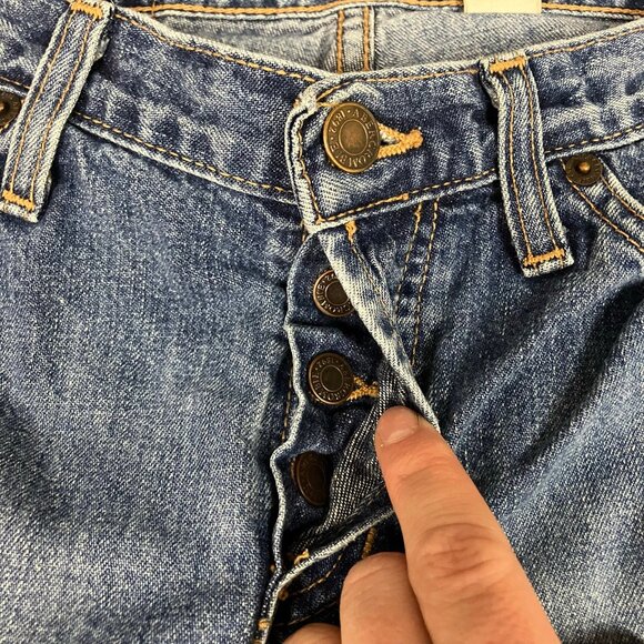 Vintage Y2K Abercrombie & Fitch 1892 Women’s Jeans 26x32 Blue Button Fly Flare - Picture 3 of 12
